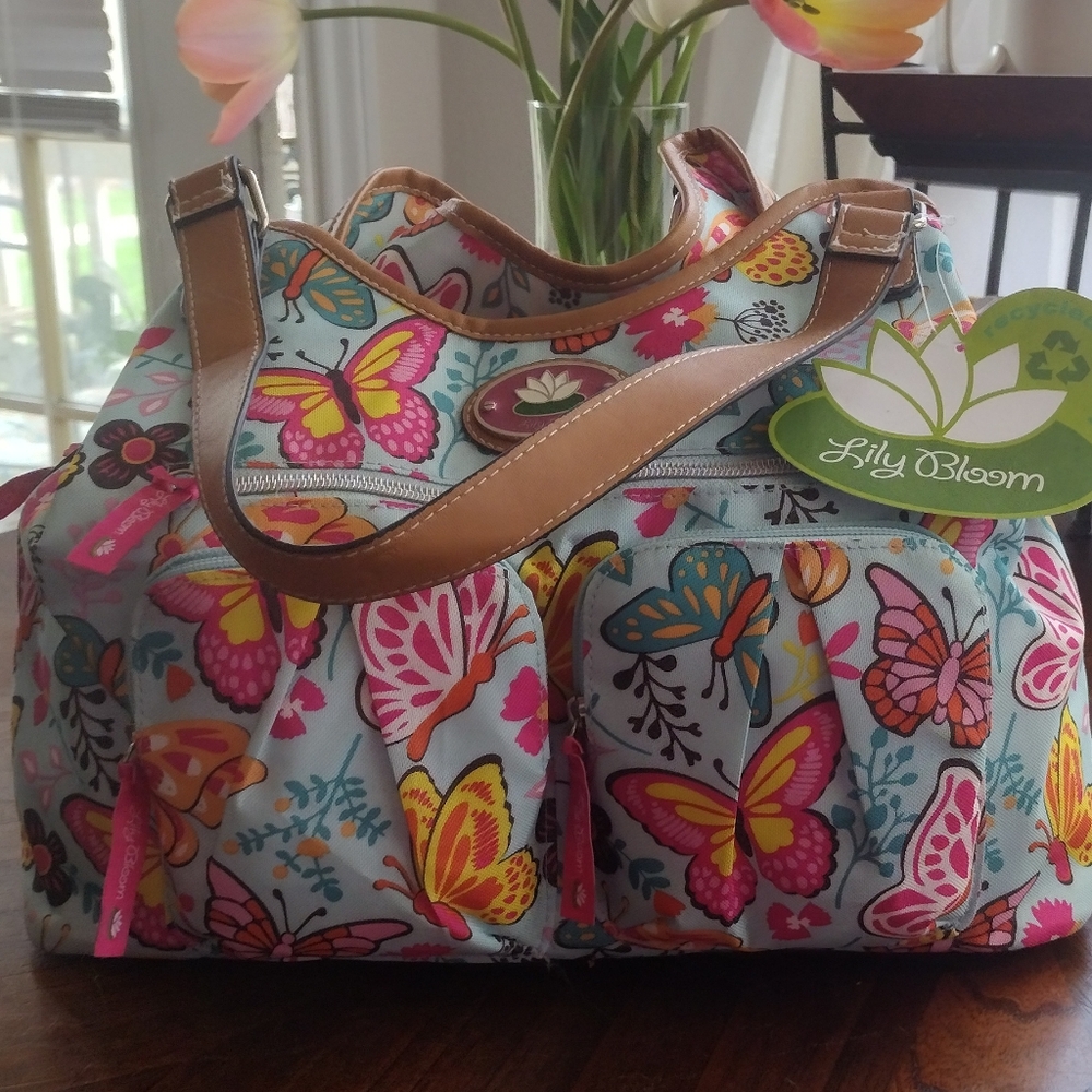 Lily Bloom Butterfly Print Women's Bag - Multicolor
